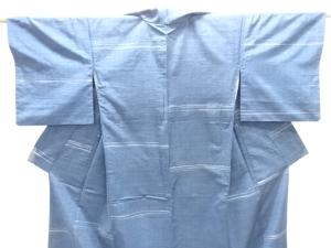 アンティーク　横段織出し手織り紬着物